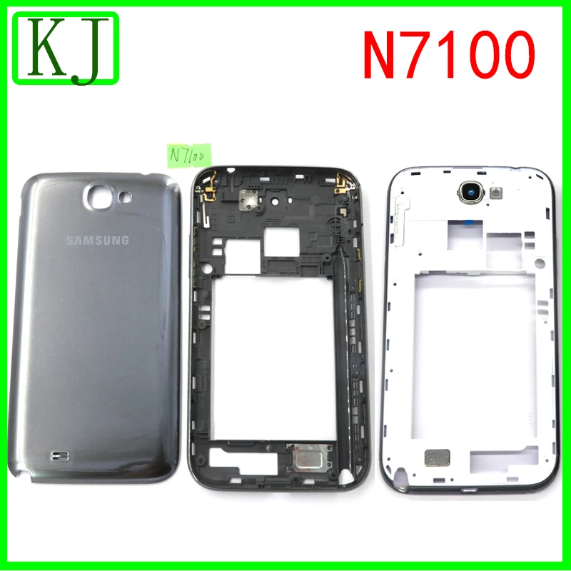 

Full Housing For Samsung Galaxy Note 2 N7100 GT-N7100 Middle Bezel Frame + Back Door Battery Cover Mobile Phone Case