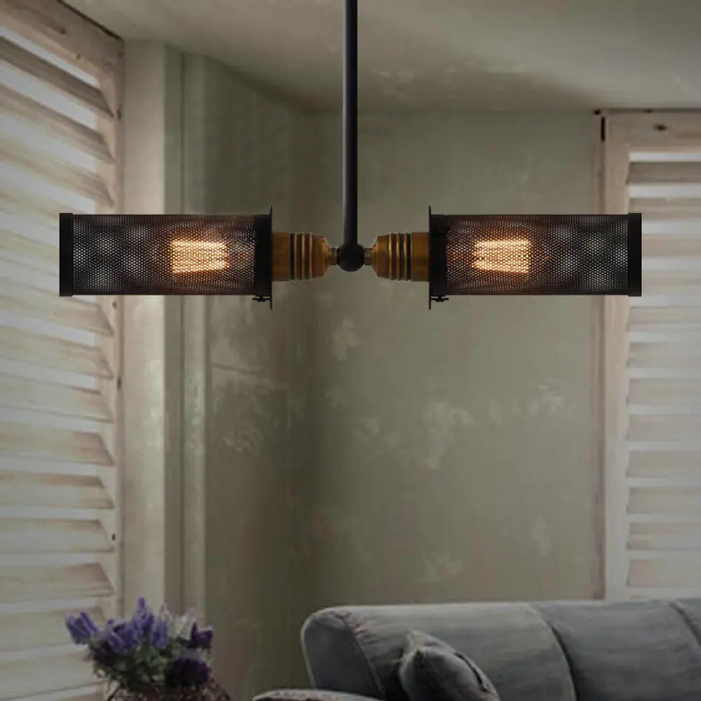 

Loft style Industry Net 2 head Vintage industrial pendant lighting lamp fixture Dining Room/Restaurant