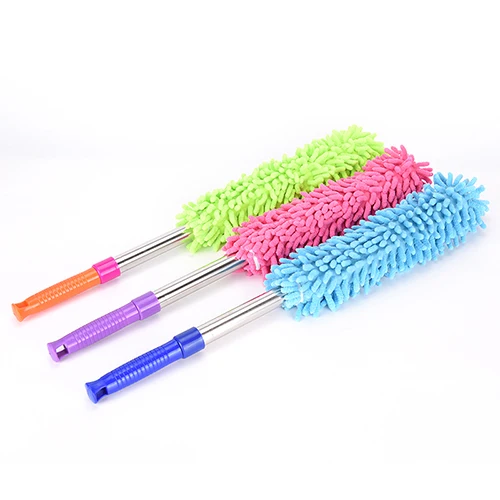 1PCS Pratical Household Dusting Brush Cars Cleaning Stretch Extend Microfiber Dust Shan Adjustable Feather Duster Random Style