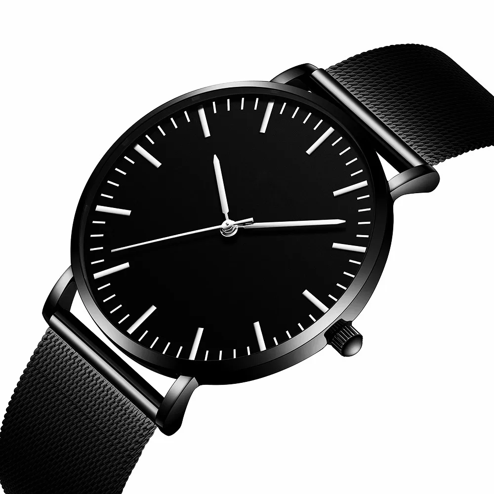 

No LOGO Fashion Sport Wrist Watch Men Watch Stainless Steel Men's Watch Men Ultra-thin Watches Clock Simple style reloj hombre