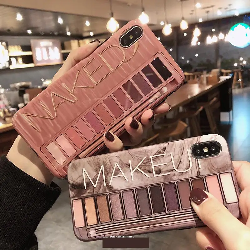 

Fashion Female Eyeshadow Box Pattern Phone Cover Case For Iphone X Xs Max Xr 10 8 7 6 6s Plus Luxury Soft Silicone Coque Fundas