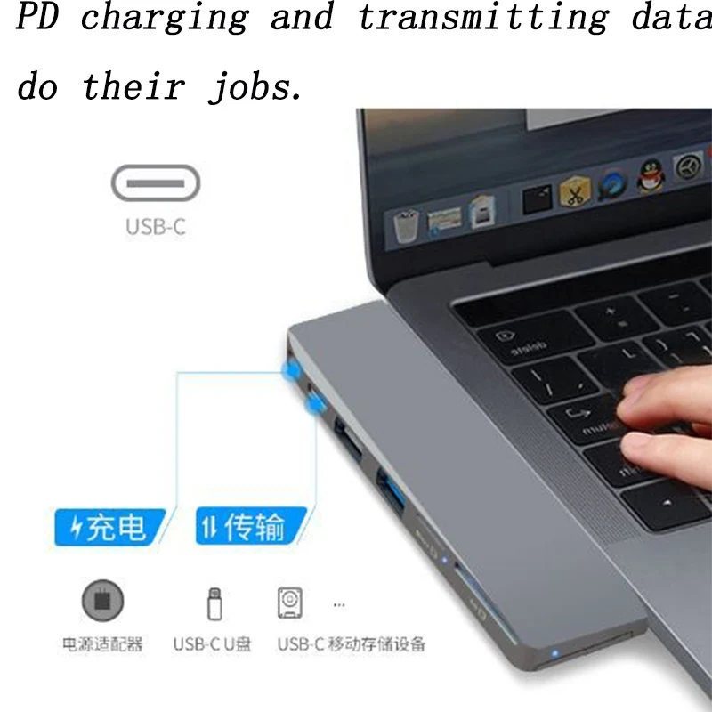 Basix двойной USB-C концентратор для мини DP адаптер 5 к 60 Гц поддержка ssd расширение с PD/данных TF считыватель SD карт слот USB 2,0/3,0 Для MacBooK pro