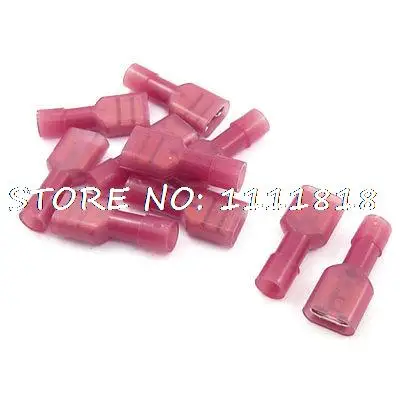 

10 Pcs 7mm Wide Fork 22-16 AWG Insulated Push On Crimp Terminal
