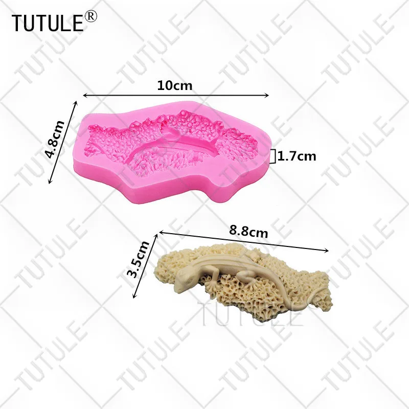 Геккон ящерица Гибкая пресс-форма для смолы полимерные Конфеты Шоколад, ящерицы набор силиконовой формы для поделок, полимерная глина, пресс-форма