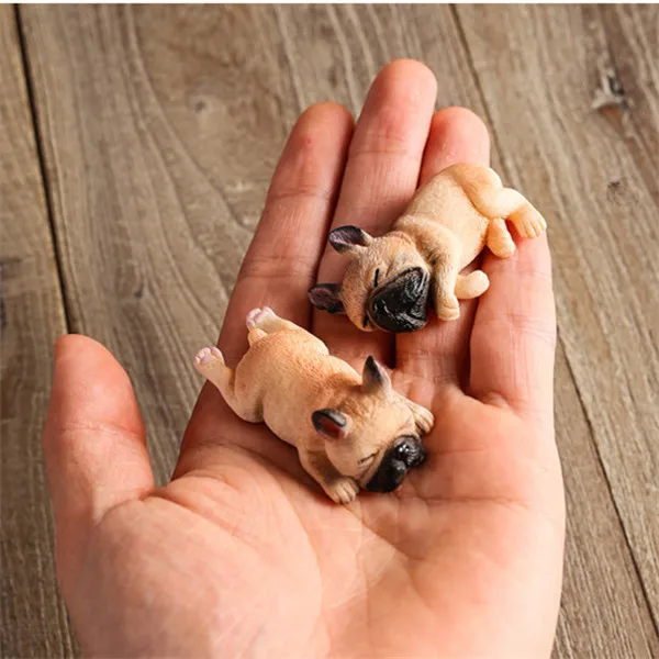 French Bull Dog Sleeping Lazy Pets Fridge Magnets PVC Figures Toys Car Home Office Decoration Gifts - W 10