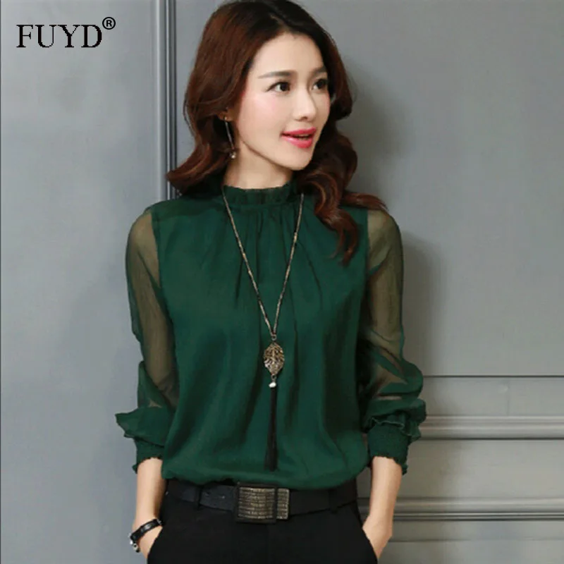 Women Autumn White Shirts Ladies Long Sleeve Turn Down