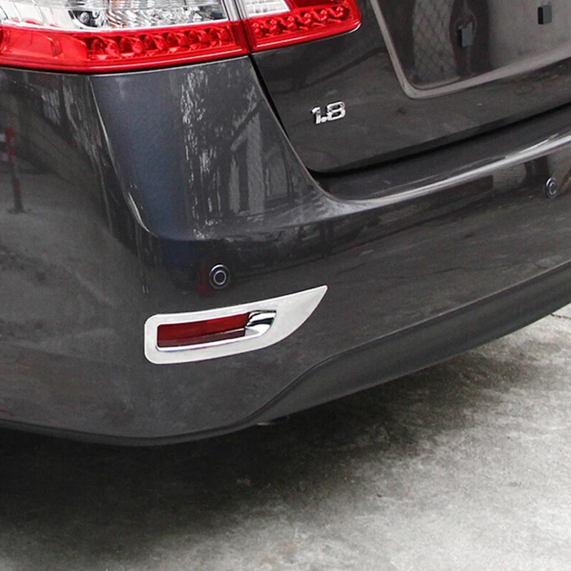

ABS Plastic Chrome Car rear fog lampshade foglight Panel frame Cover Trim For Nissan Sylphy Sentra 2013 2014 2015