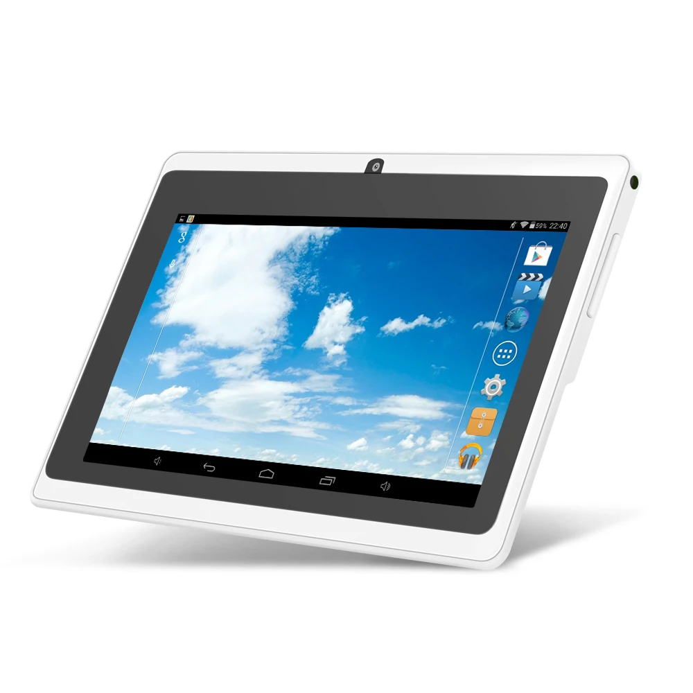 Yuntab Q88 7 дюймов Wifi белый Цвет Tablet Android4.4, 4 ядра, 8G ROM 512 M RAM, двойной Камера, внешний 3G, Allwinner A33