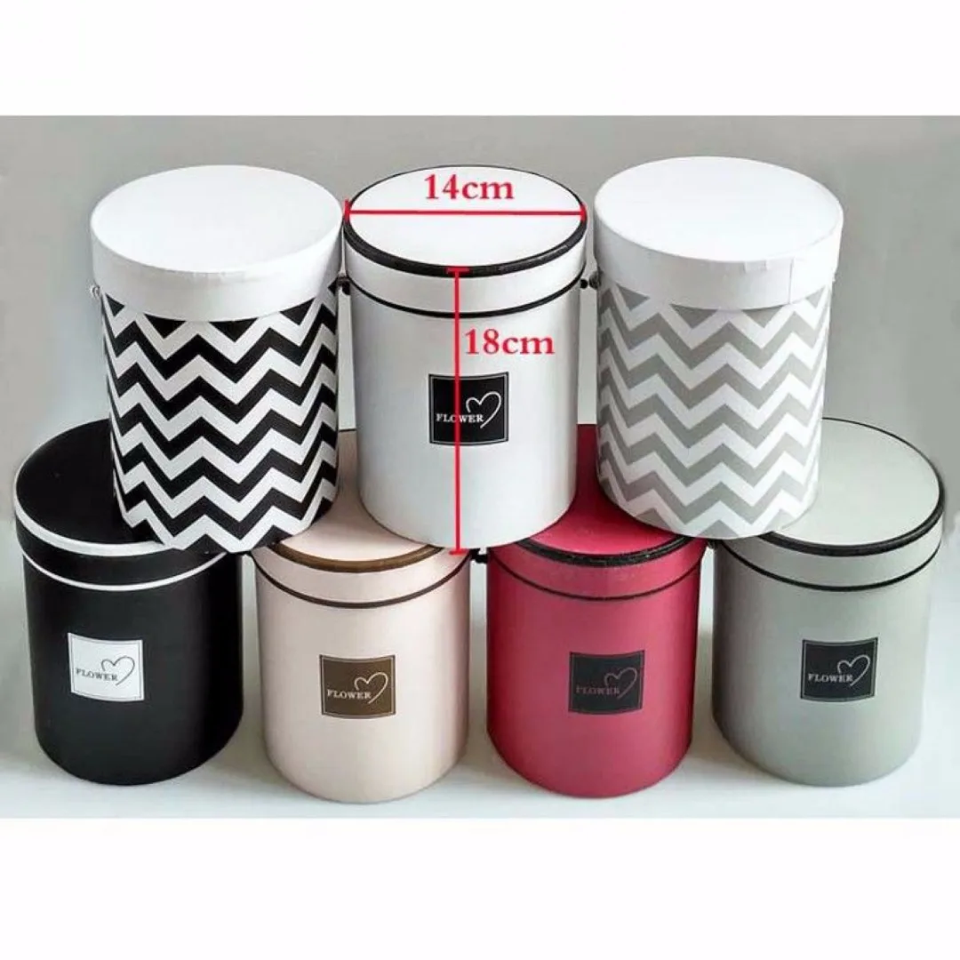 Handheld Round Flower Bouquet Boxes Living Vases Florist Box Flower Plant Boxes 5 Colors
