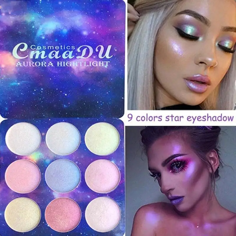

Highlighter Eyeshadow Palette Illuminator Face Brighten Contouring Highlighter Powder Palette Bronzer Face Glow Kit
