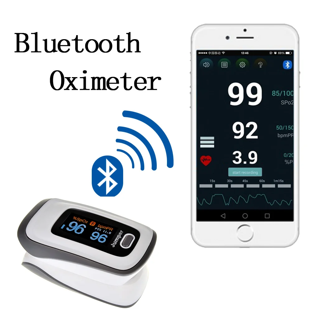 Jumper New Finger Pulse Oximeter Blood Oxygen Saturation Bluetooth