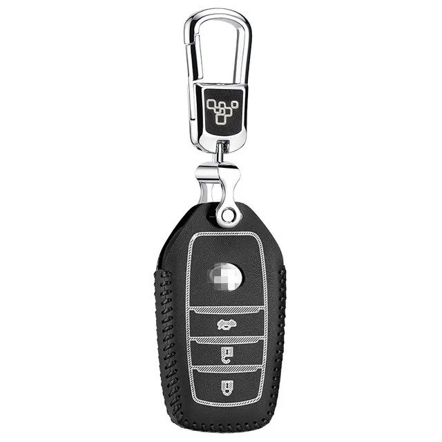 Puou кожа чехол для ключей для toyota camry 2012 corolla rav4 Прадо 86 FJCruiser 2012 чехол key2y - Название цвета: Black1