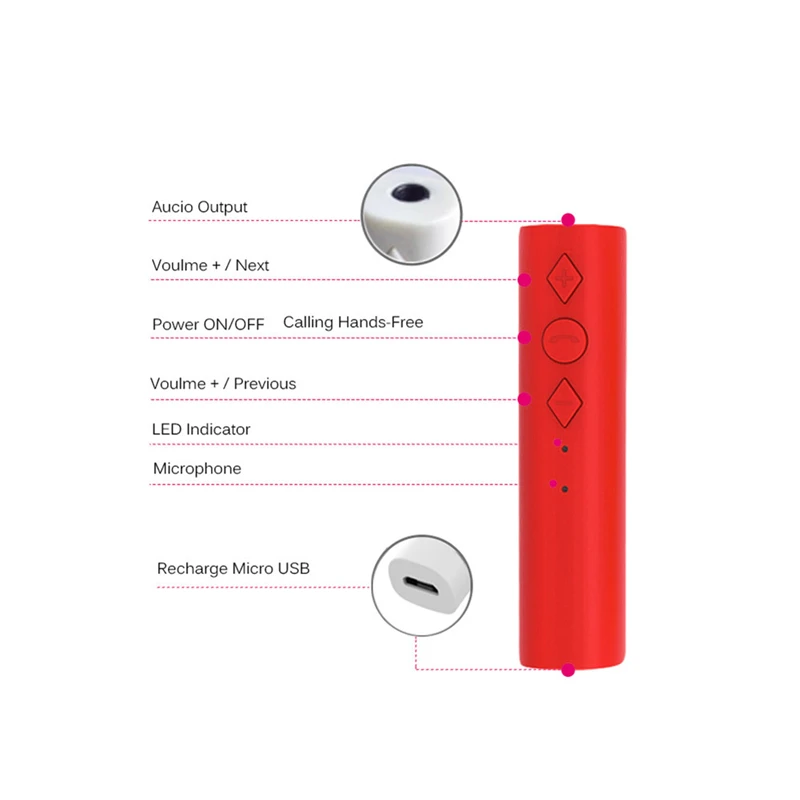 Клип Дизайн 3,5 мм разъем беспроводной Bluetooth аудио приемник Мини авто Aux музыкальный адаптер с микрофоном Hands-free автомобильный комплект