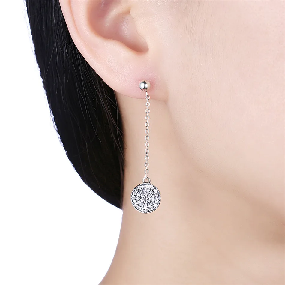 925 sterling silver  long Chain Earrings  (5) 