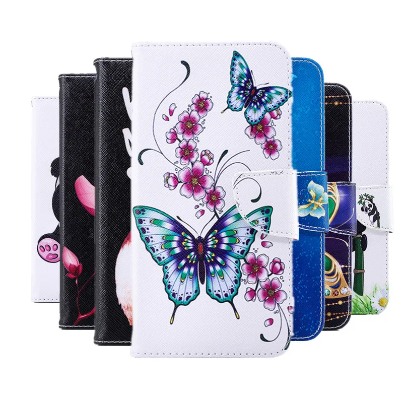 

Phone Cases Cover For For Sony Xperia XA1 XA1 Plus XA2 XA2 Ultra XA3 L2 Flip Painted Leather Case Wallet Stand Holder Card Cover