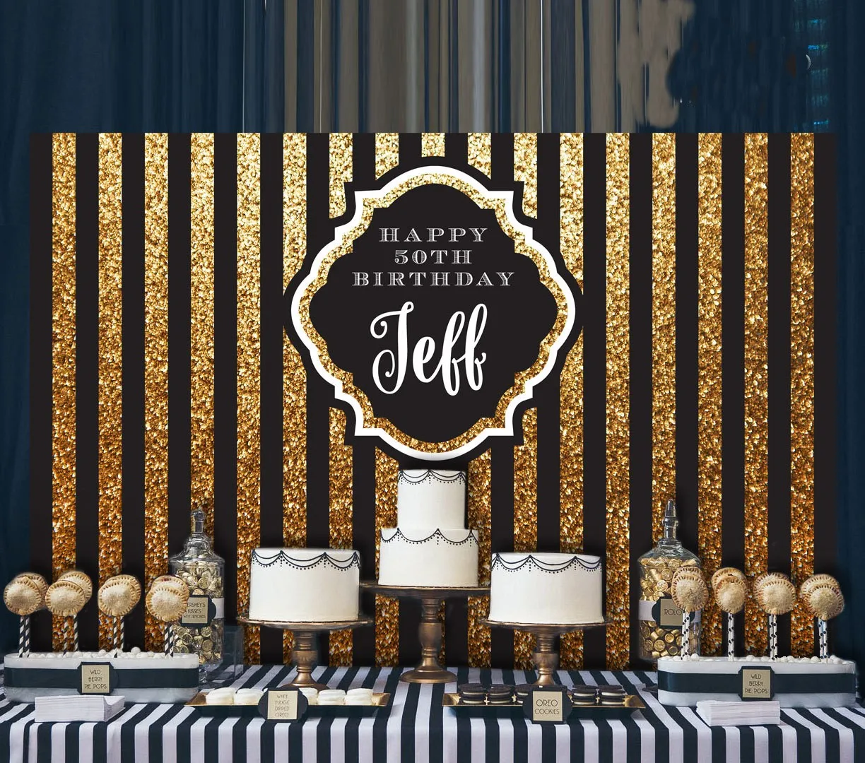 

custom Black And Gold Striped Adults photo backdrop High quality Computer print party photography studio background