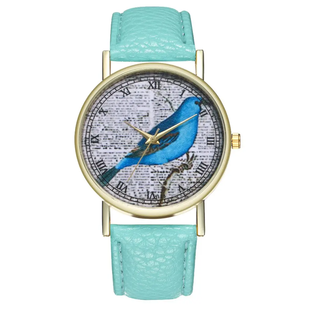 Для женщин ремешок Синяя Птица кожаный ремешок кварцевые часы модная популярная хороший подарок