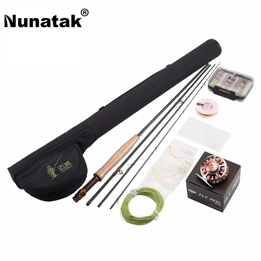 Nunatak Maxway Honor Combo Fly Rod 3/4#2,4 M удочка+ катушка+ сумка для удочки+ 24 unids рыболовная приманка коробка набор для ловли форели