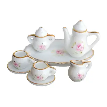 

1:12 Exquisite Ceramic Coffee Wine Tea Pot Tableware Set For Miniature Doll House Ornament Decoration Accessories Handmade