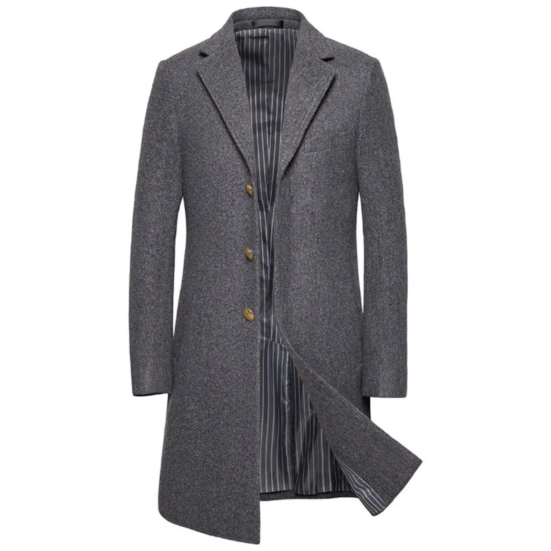 New Luxury Wool Coat Men Autumn Winter Single Breasted Long Trench Coat British Style Woolen Jacket Male Brand Clothing 5XL New Luxury Wool Coat Men Autumn Winter Single Breasted Long Trench Coat British Style Woolen Jacket Male Brand Clothing 5XL