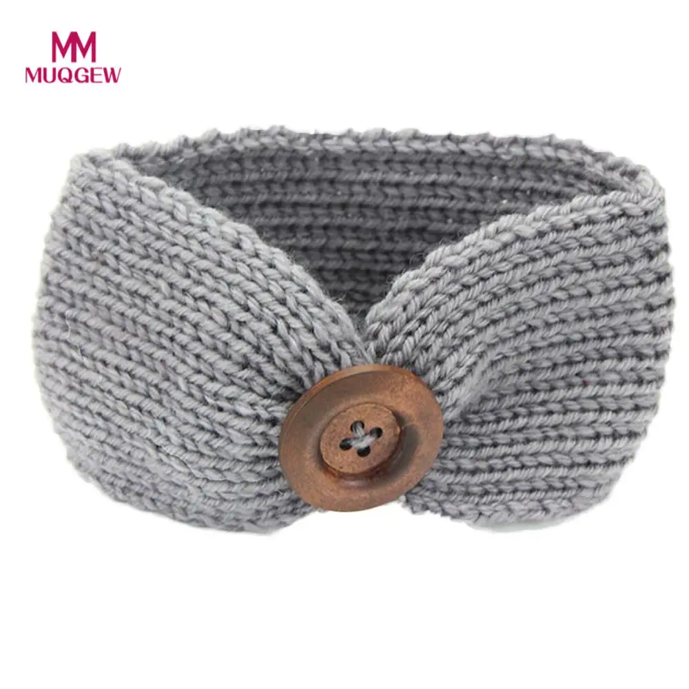 Детские Вязание младенческой Дети Девочка Кнопка Hairband phtography Новый 6 цветов Детские ободки реквизит bagong pagdating Мода Детские
