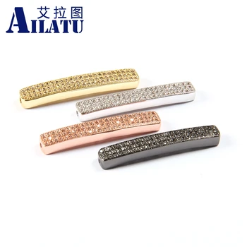 

Ailatu Copper Cube Shape Accessories Charm with Micro Paved Cubic Zirconia for DIY Fashion Jewelry Bracelet or Necklace
