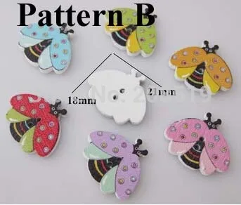 Pattern B WB0234 смешанные узоры деревянные кнопки птица серый животных кнопки для рукоделия 200 шт швейные принадлежности - Цвет: Pattern B