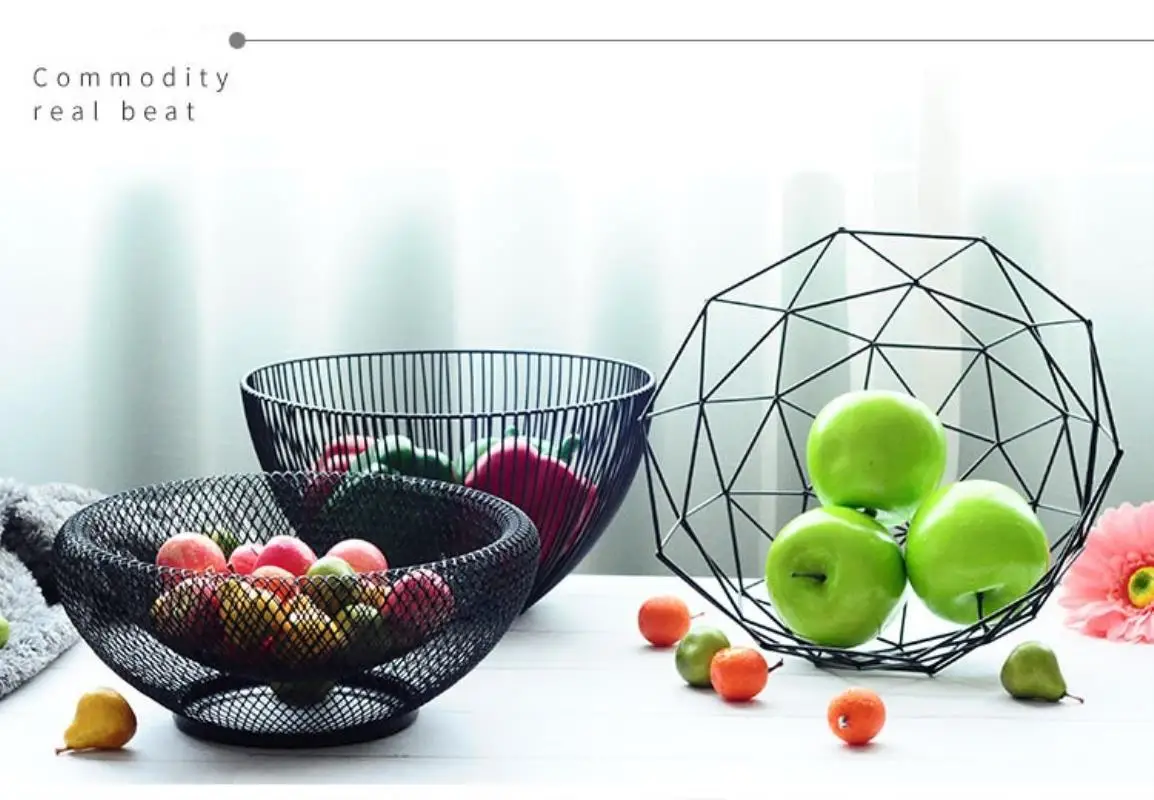 1pc Wrought iron fruit basket modern minimalist fruit basket snack storage basket