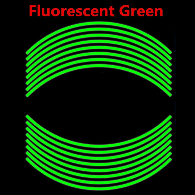Fluorescent Green Newbee 16 полосы наклейки на колеса автомобиля и наклейки 1" 17" 1" Светоотражающие Обода безопасности ленты велосипед мото аксессуары водонепроницаемый - Цвет: Fluorescent Green
