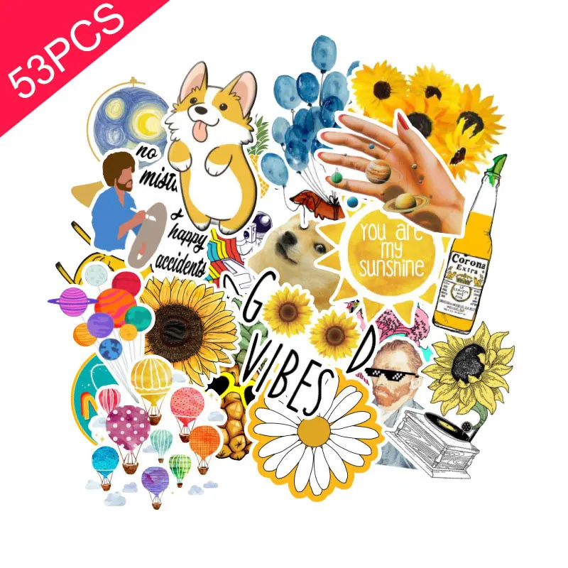 

53 PCS PVC Stickers Graffiti Waterproof Sticker for Motorcycle Bicycle Helmet Motor Suitcase Laptop fridge Classical Toys