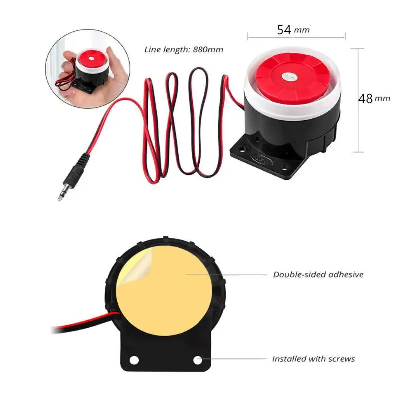 Супер Громкая 120дБ Сирена Красная Проводная сигнализация динамик DC 12 В внутренняя сирена прочная мини-сирена для домашней безопасности