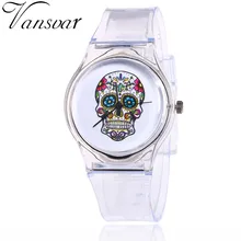Vansvar Children Watch Fashion Jelly Silicone Transparent Plastic Kids Watches Lovely Students Quartz Watch Montre Femme 2097