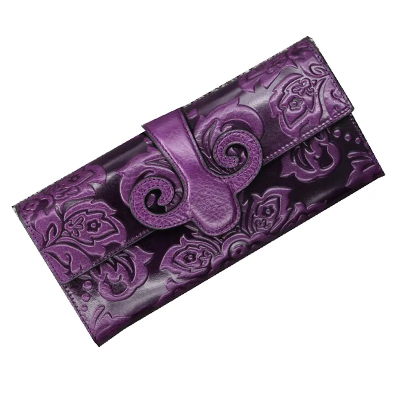 Chinese style Women Genuine Leather wallet ladies card holder wallet money female Clutch bag ...