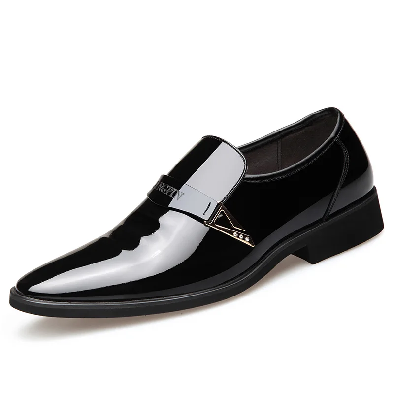 

Pointed out fashion solid patent leather men's dress shoes solid fashionable comfortable shoes man classic European adult flats