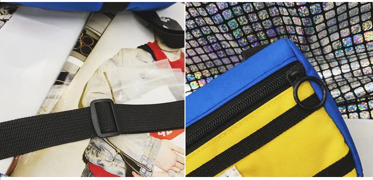 Menghuo Unisex Fanny Pack Belt Bag Panelled Waist Bag Purse Chest Fanny Pack Travel Cashier Belt Hip-hop Rock Boys Girl Bag 2018_38