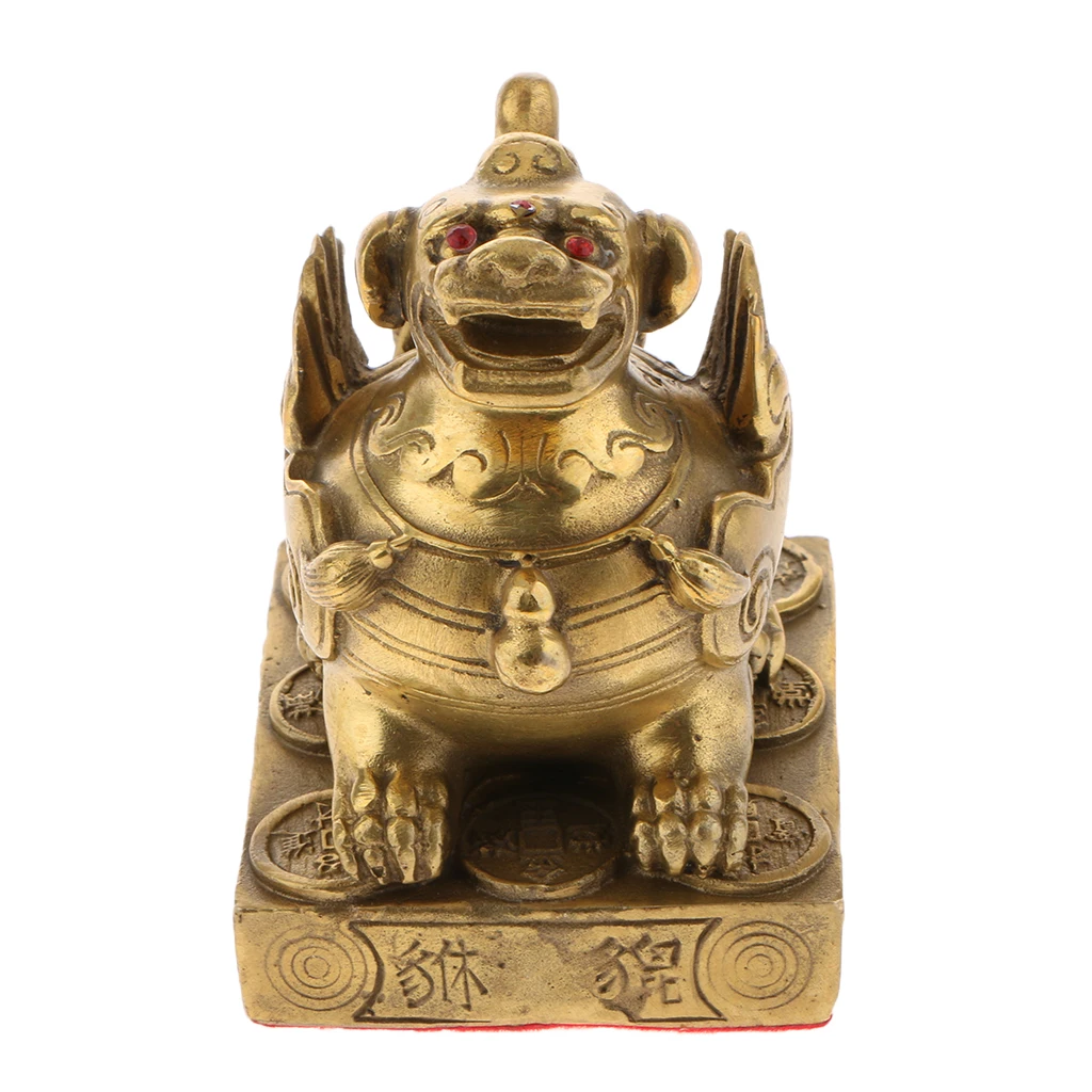 Chinese Copper Brave Troops Lucky Fortune Wealth Home Decoration Pi Xiu Brass Feng Shui Furnishing Articles
