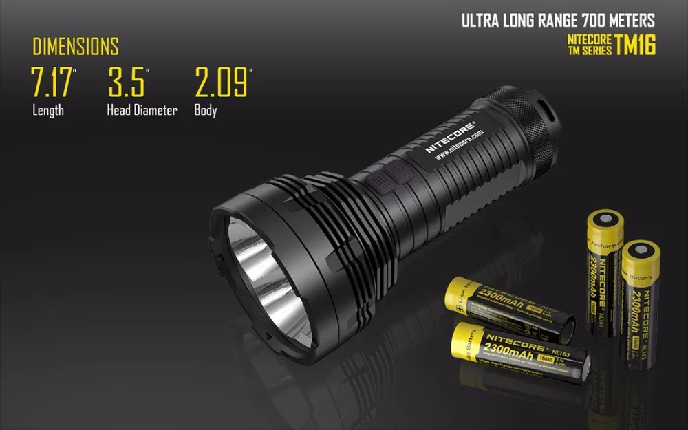 Светодиодный фонарик NITECORE TM16 TM16W CREE XM-L2 U2 светодиодный s макс. 4000лм дальность луча 700 м Высокий люмен факел для наружного кемпинга поиск