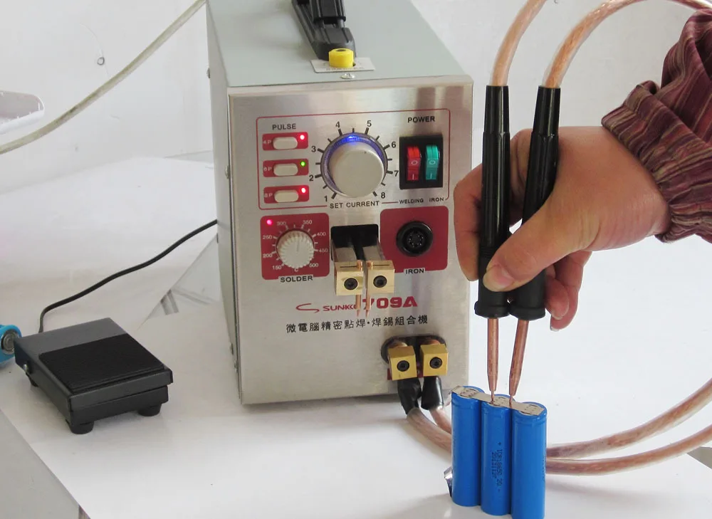 1.5KW High Power Spot Welder & Soldering Station with Universal welding pen +4mm 1KG Nickel sheet 5