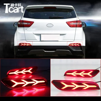 

Tcart High Quality Auto Led Rear Bumper Bulbs Car LED Back Warning Lights Tail Red Brake Lamps For Hyundai IX25 Creta 2017 2018