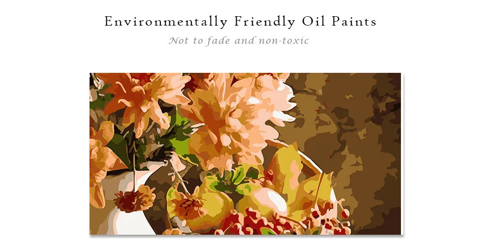 New Wall Art 40X50cm DIY Digital Oil Painting Pictures On Canvas Bloomed Flower and Fruit paintings For Home Beauty07