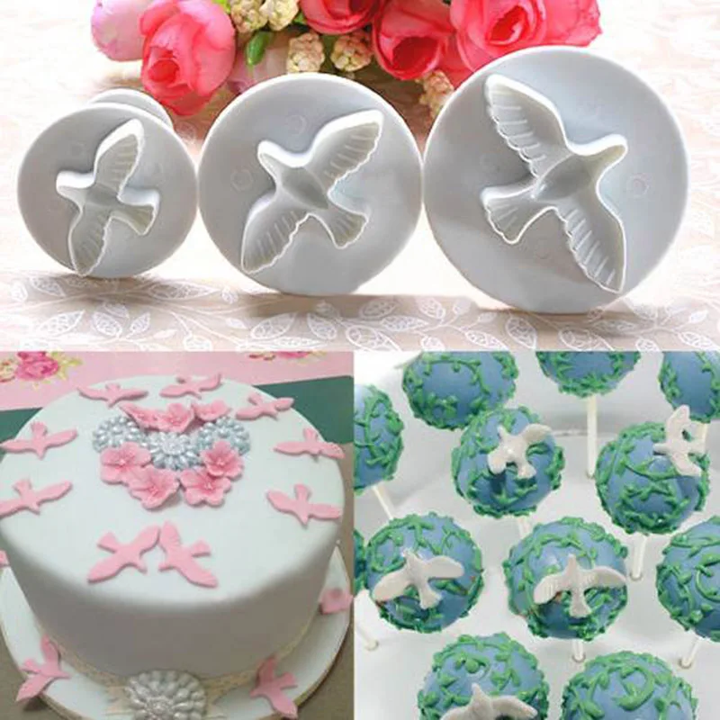 

3pcs/set Cake Cookies Cutters Sugarcraft Biscuits Cut Template Sugarcraft Cake Bakeware Plunger For Cookies 1769
