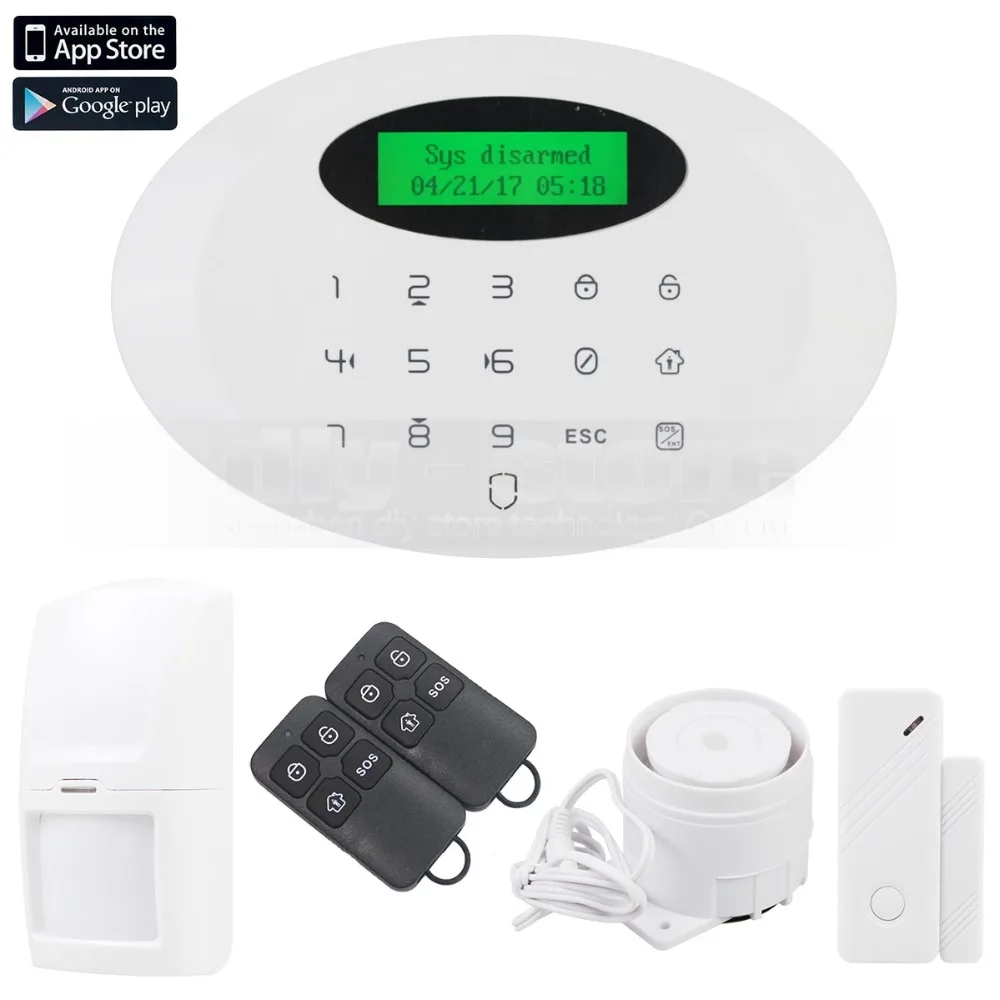

DIYSECUR Wireless&wired GSM Burglar Intruder Alarm System With Touch Keypad