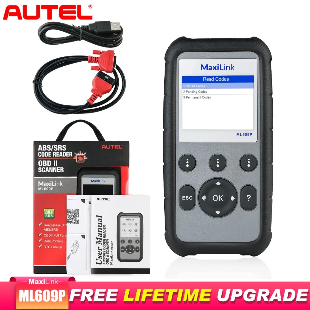 Autel MaxiLink ML609P Obd2 сканер диагностический инструмент сканер автоматический автомобильный диагностический ABS и SRS система тесто чем elm327 v1.5