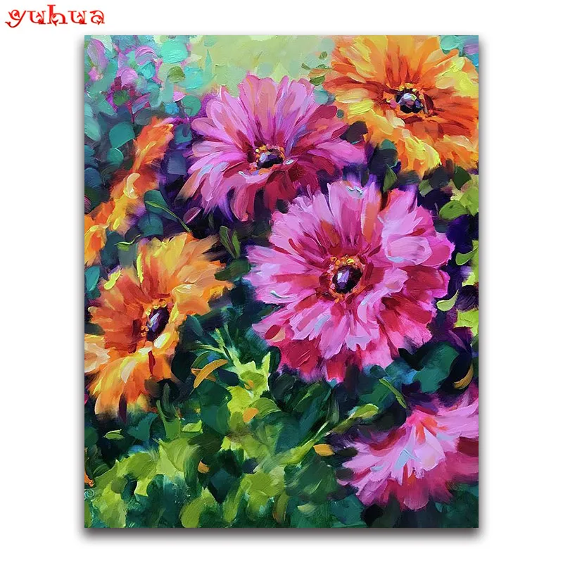 5D DIY Diamond painting Cross stitch landscape Full Square Diamond mosaic colorful fire Art Full Round Diamond embroidery flower_