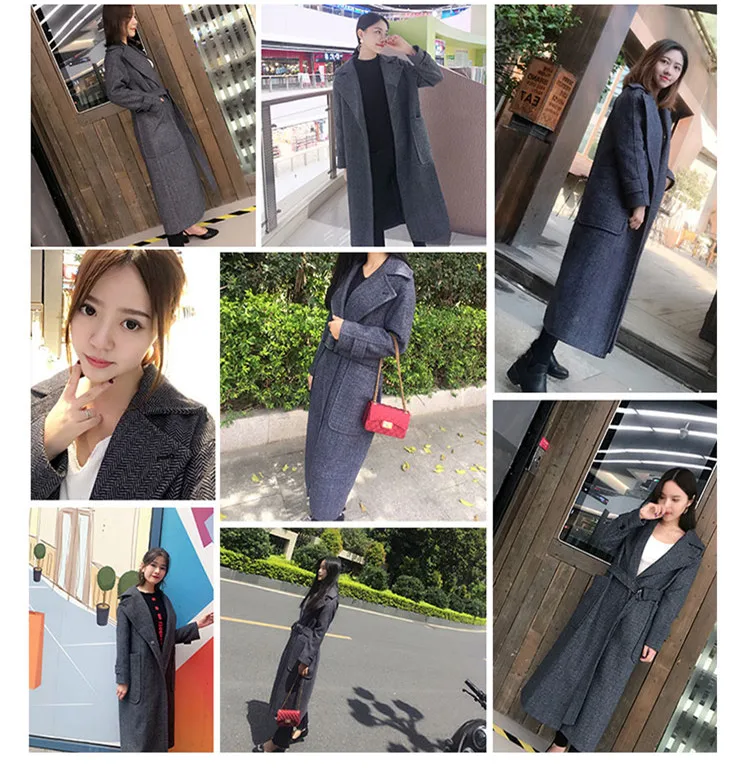 Women Winter Long Wool Jacket Coat Overknee Outwear Jackets 2018 Elegant Overcoat Wool Coats For Female Chinese Star AS070 (6)