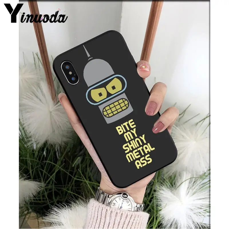 Yinuoda Futurama Bender ТПУ Мягкий силиконовый чехол для телефона чехол для Apple iPhone 8 7 6 6S Plus X XS MAX 5 5S SE XR Чехол для мобильного телефона s