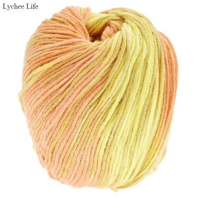 Lychee Life, 12 цветов, зима-осень, ручная вязка, 6 нитей, кашемировая пряжа для детей, женский свитер, шарф - Цвет: Orange segment