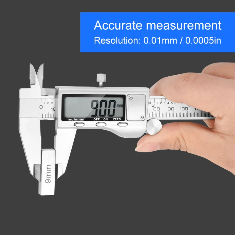 6 дюймов/150 мм ЖК-дисплей цифровых электронных углеродного волокна Верньер Штангенциркуль Микрометр измерительный инструмент