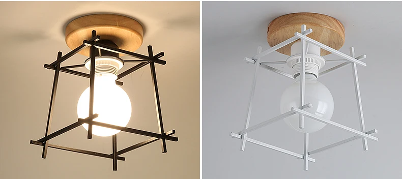 Lâmpada do Teto Cobre e Tons Ferro Madeira Sombra Luz Pingente Triângulo Metal Teto Lampshades E27 5w - 18 triângulo metal teto lampshades