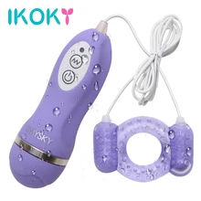 IKOKY Vibrator Penile Ring Jump Egg Sex Toys For Men Penis Stimulator with Remote Control Persistent Ring Male Masturbation
